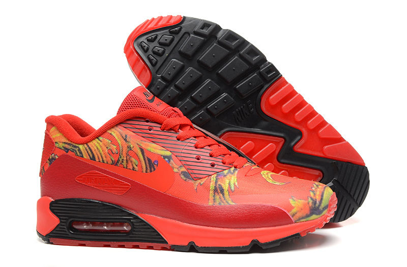 New Nike Air Max 90 Red Black Lover Shoes