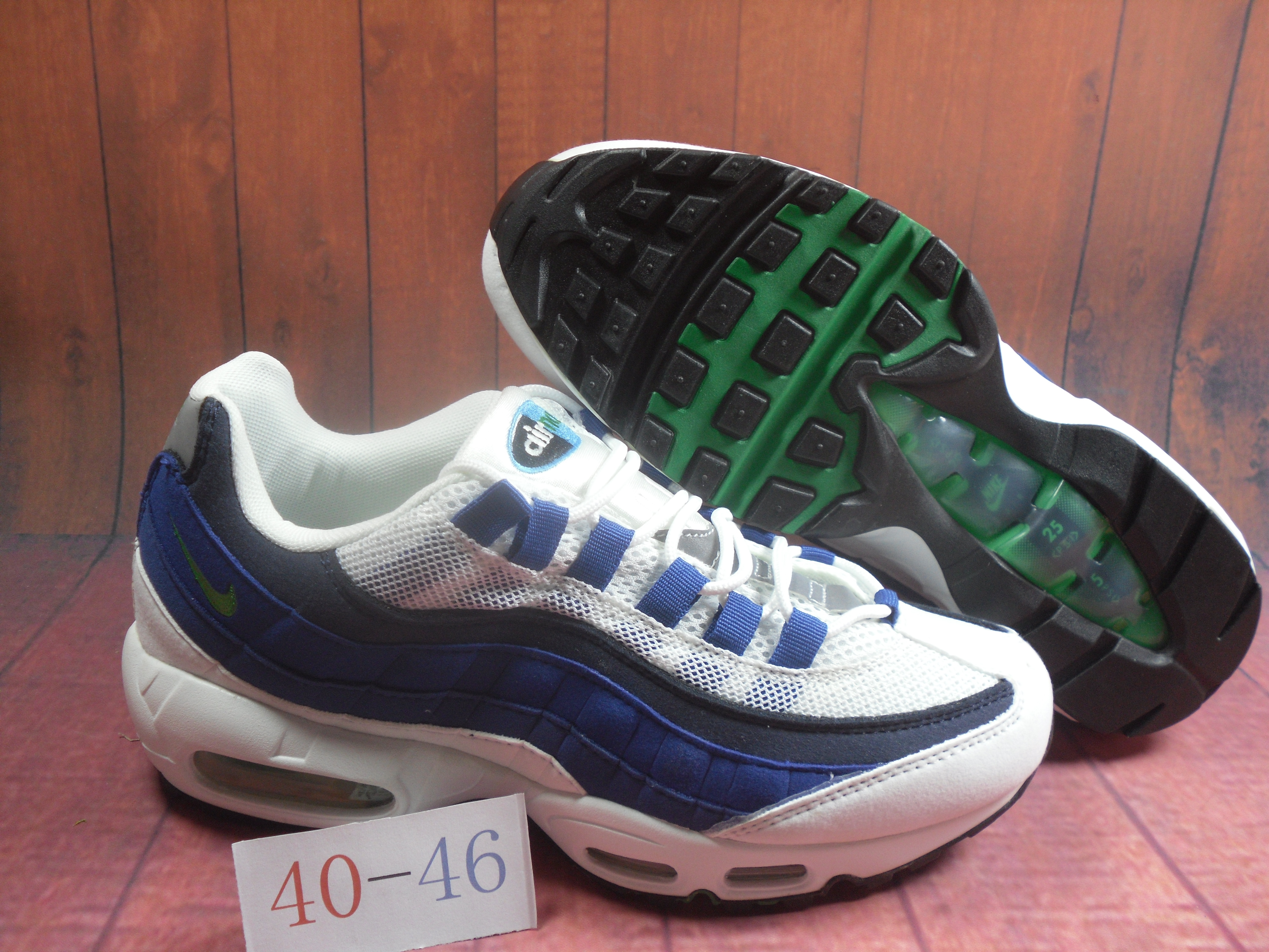 New Nike Air Max 95 White Blue - Click Image to Close