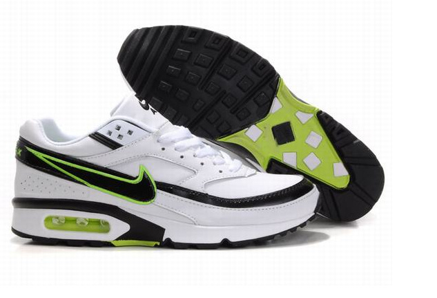 New Nike Air Max BW White Black Green Shoes - Click Image to Close