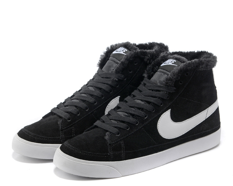 New Nike Blazer 2 High Wool Black White Shoes - Click Image to Close