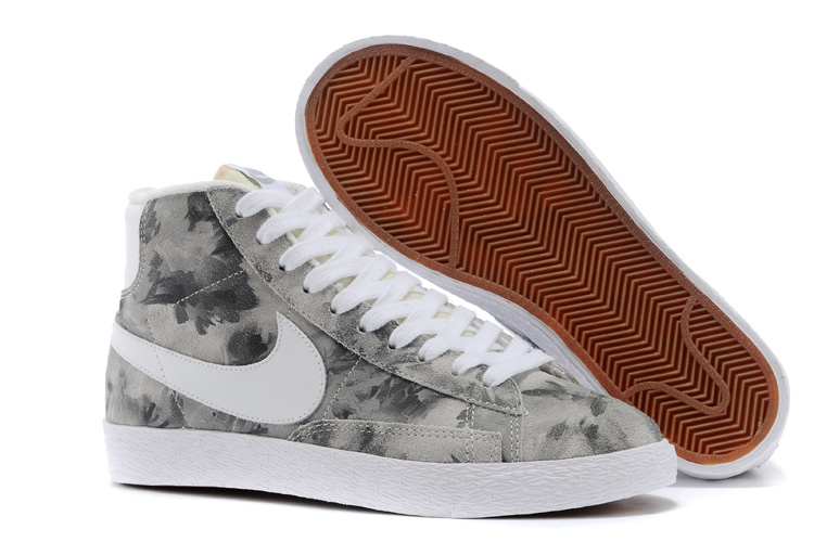 New Women Nike Blazer Mid Grey Shoes - Click Image to Close