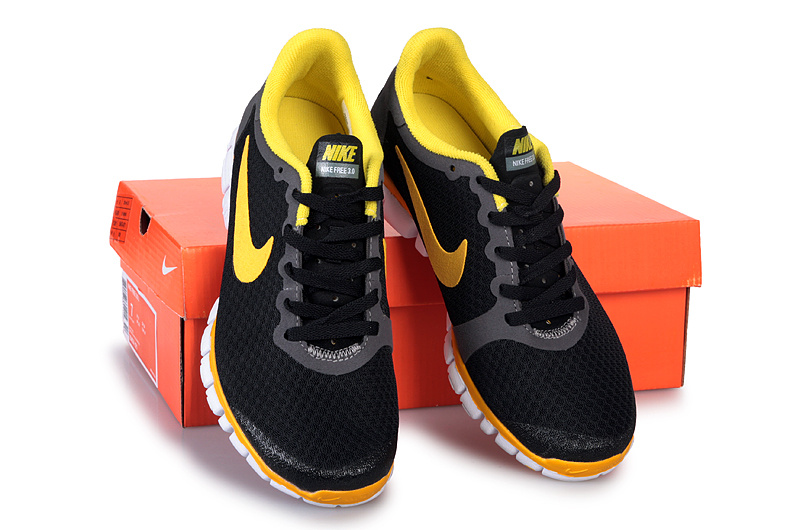 Latest Nike Free 3.0 Black Yellow White Shoes