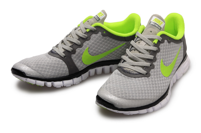 Latest Nike Free 3.0 Grey Black Green Shoes - Click Image to Close