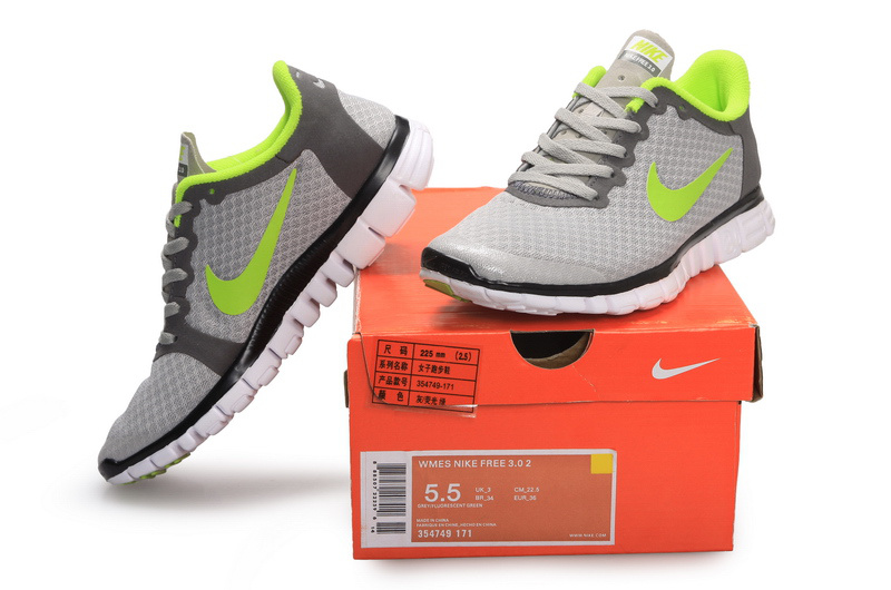 Latest Nike Free 3.0 Grey Black Green Shoes - Click Image to Close