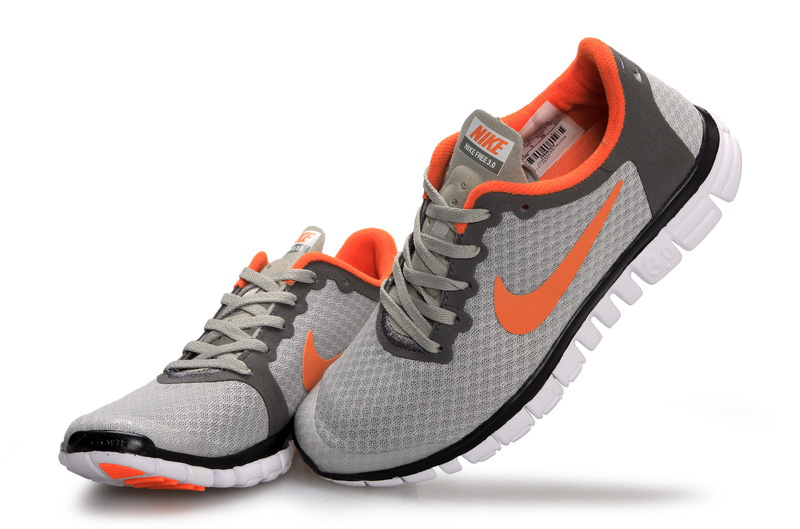 Latest Nike Free 3.0 Grey Black Orange Shoes - Click Image to Close