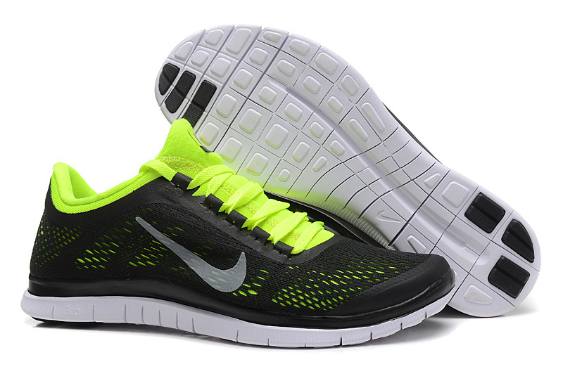 New Nike Free 3.0 V5 Black Fluorscent Running Shoes