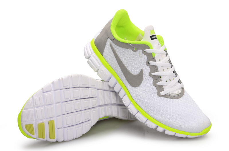 Latest Nike Free 3.0 White Grey Green Shoes - Click Image to Close