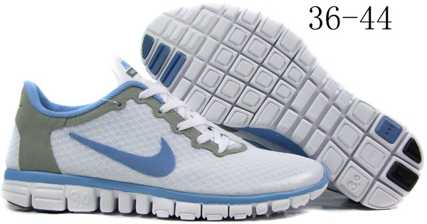 Latest Nike Free 3.0 White Grey Light Blue Shoes - Click Image to Close