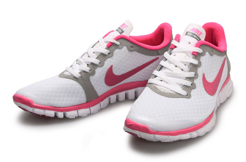 Latest Nike Free 3.0 White Grey Pink Shoes - Click Image to Close