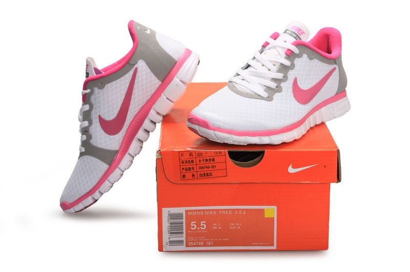 Latest Nike Free 3.0 White Grey Pink Shoes