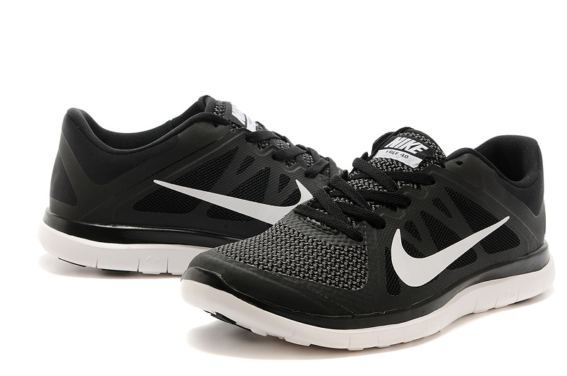 New Nike Free 4.0 V4 Black White Running Shoes - Click Image to Close