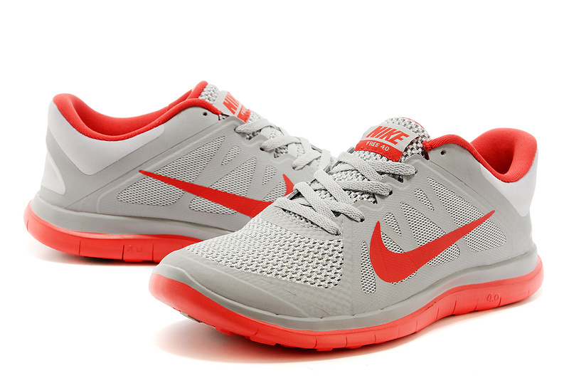 New Nike Free 4.0 V4 Grey Red Running Shoes - Click Image to Close
