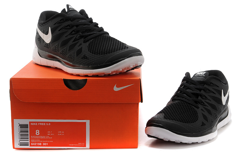 New Nike Free 5.0 Black White Shoes - Click Image to Close