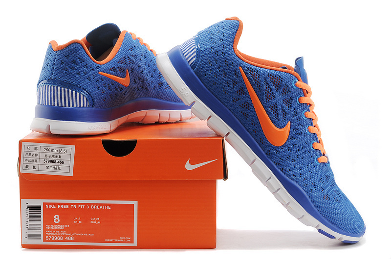 New Nike Free 5.0 Blue Orange White Shoes