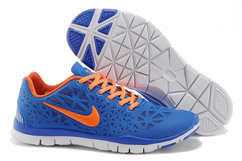 New Nike Free 5.0 Blue Orange White Shoes - Click Image to Close