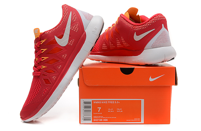 New Nike Free 5.0 Red White Shoes - Click Image to Close