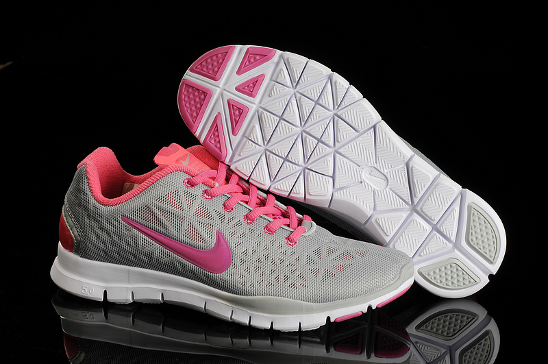 Nike Free 5.0 Trainer Grey Pink - Click Image to Close