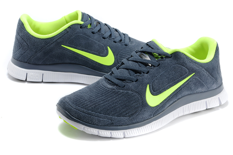 New Nike Free 4.0 V3 Suede Black Green White Shoes - Click Image to Close