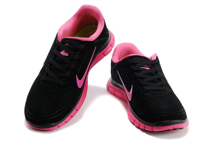 New Nike Free 4.0 V3 Suede Black Pink For Women - Click Image to Close