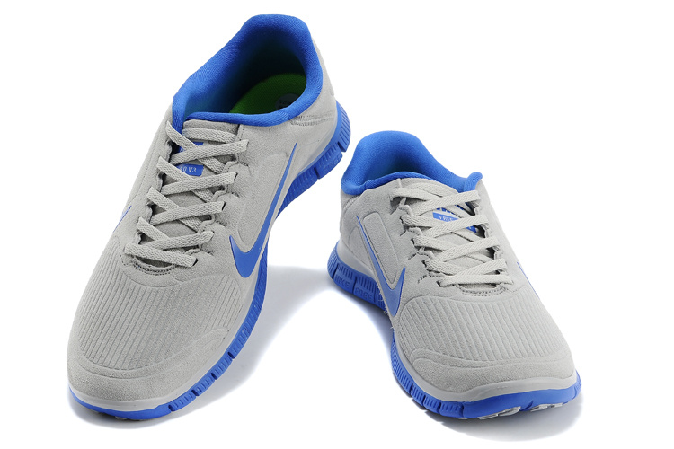 New Nike Free 4.0 V3 Suede Grey Blue Shoes - Click Image to Close