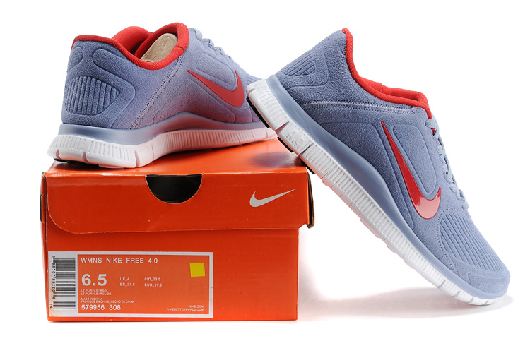 New Nike Free 4.0 V3 Suede Grey Orange For Women - Click Image to Close