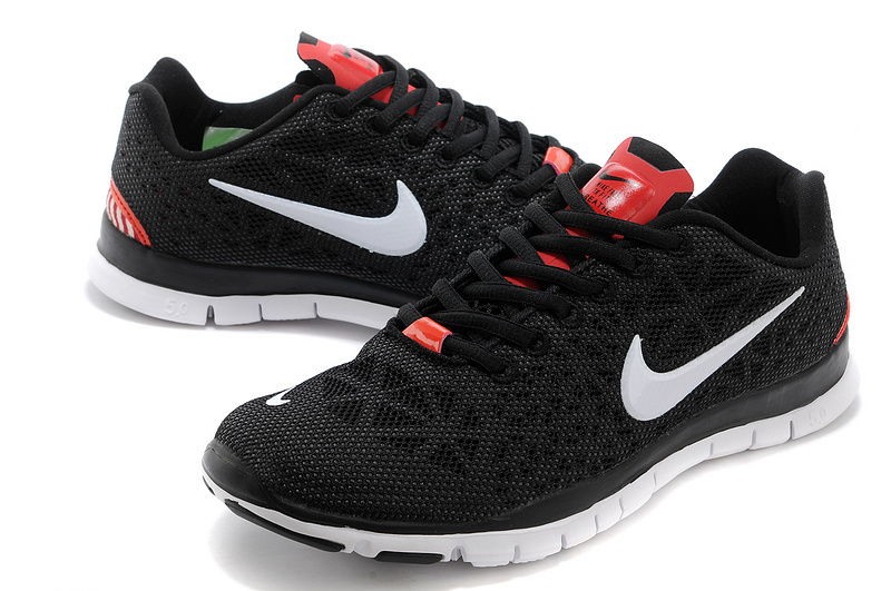 New Nike Free 5.0 Black White Red Shoes