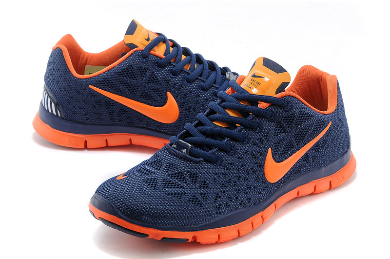 New Nike Free 5.0 Blue Orange Shoes