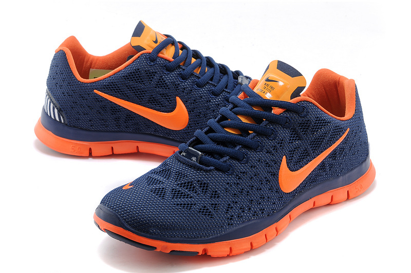 New Nike Free 5.0 Blue Orange Shoes - Click Image to Close