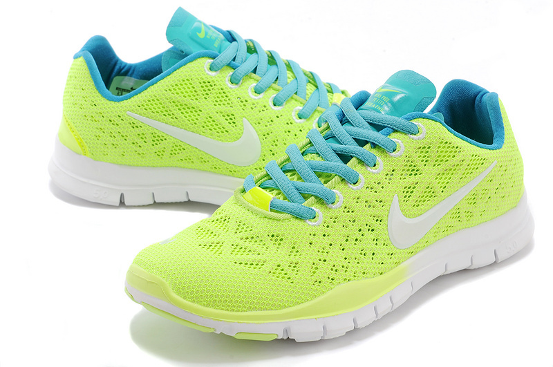 New Women Nike Free 5.0 Green Blue White - Click Image to Close