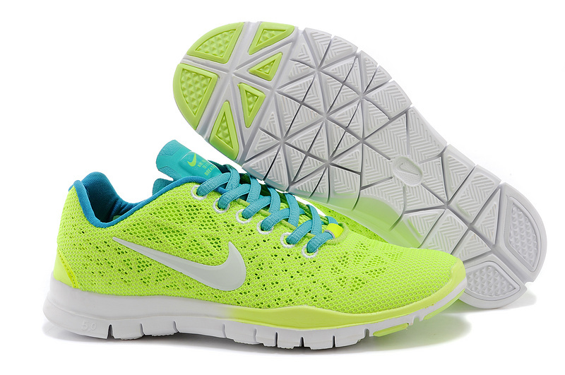New Women Nike Free 5.0 Green Blue White - Click Image to Close