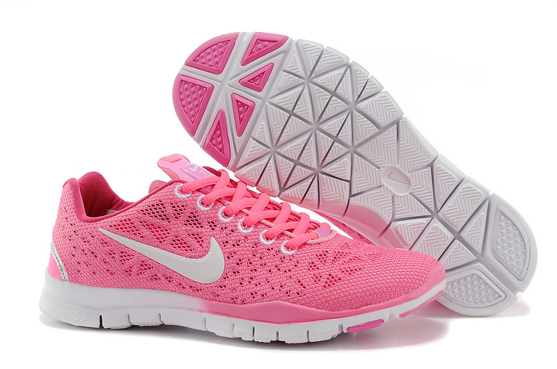 New Women Nike Free 5.0 Pink White - Click Image to Close