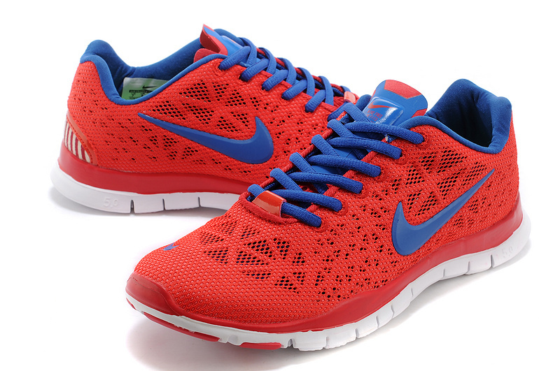 New Nike Free 5.0 Red Blue Shoes - Click Image to Close