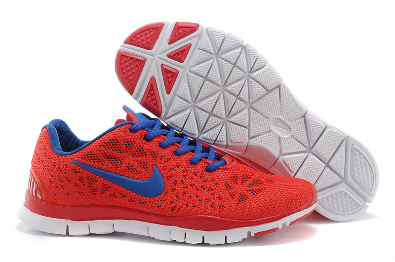New Nike Free 5.0 Red Blue Shoes