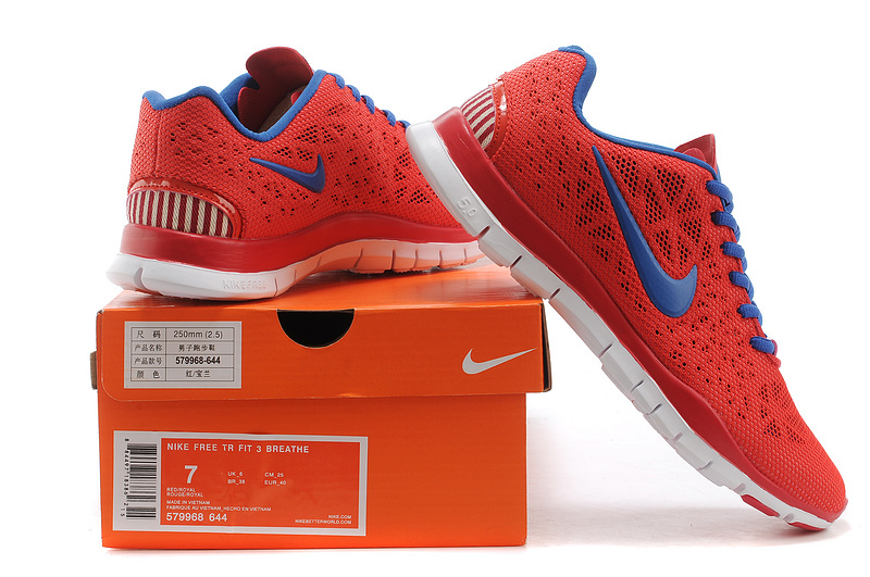 New Nike Free 5.0 Red Blue Shoes