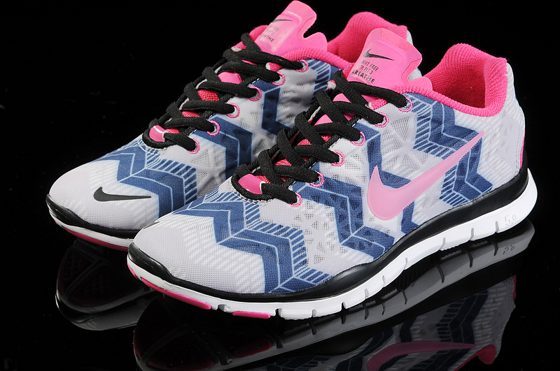 New Nike Free 5.0 Trainer Grey Blue Black Pink - Click Image to Close