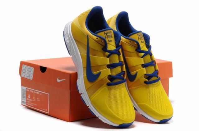 New Nike Free 5.0 Yellow Blue White Shoes