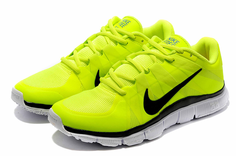 New Nike Free 5.0 Yellow White Shoes