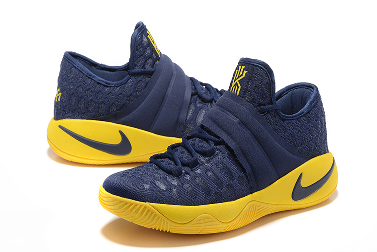 yellow and blue basketball shoes