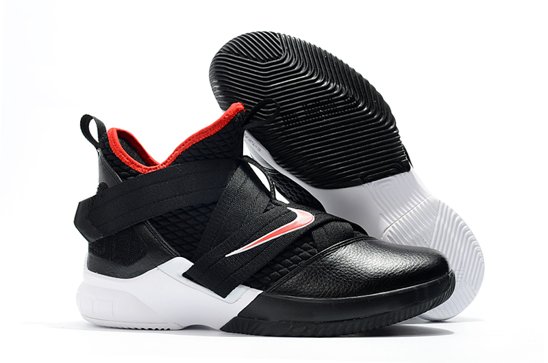 New Nike Lebron 12 Black White Red Shoes