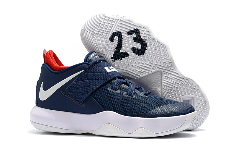 New Nike Lebron Ambassador 10 Dark Blue Red White SHoes - Click Image to Close