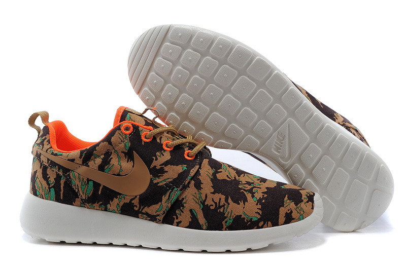 New Nike Roshe Run Brown Black Print Lovers Shoes - Click Image to Close