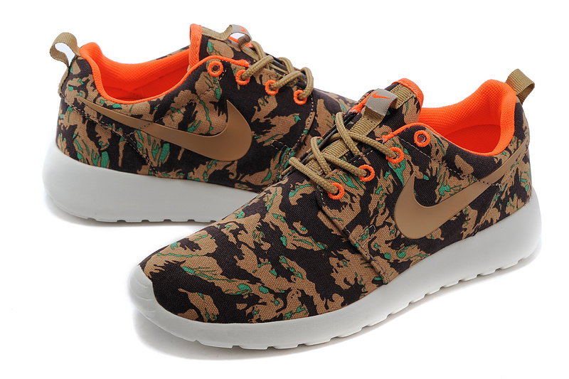 New Nike Roshe Run Brown Black Print Lovers Shoes - Click Image to Close