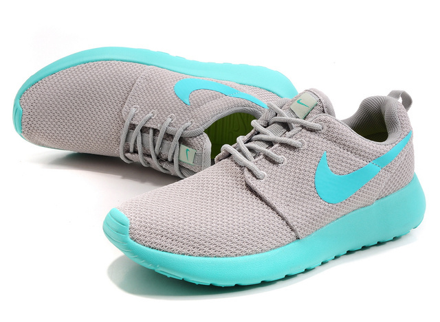 New Nike Roshe Run Green Baby Blue Shoes - Click Image to Close