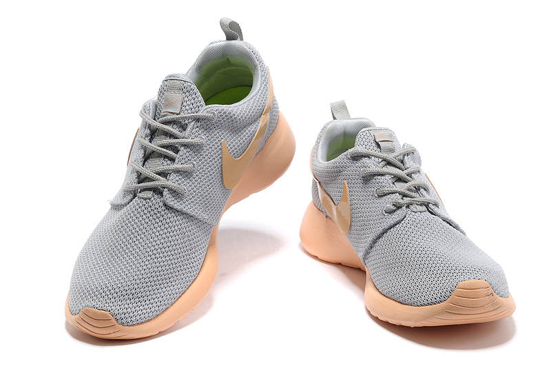 New Nike Roshe Run Grey Orange Lovers Shoes - Click Image to Close