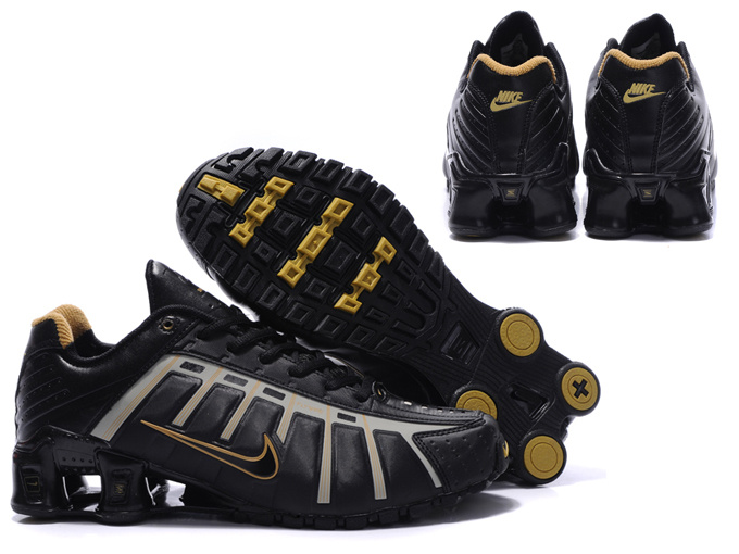New Nike Shox NZ 3 Shoes Black Gold