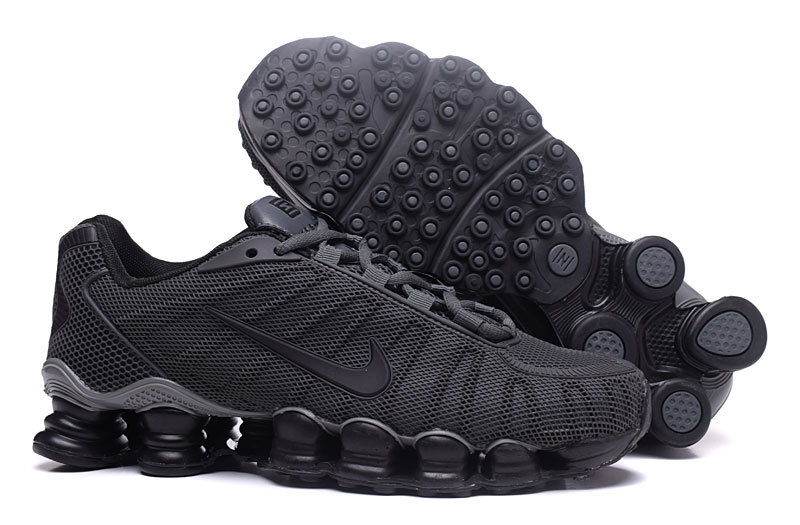 New Nike Shox TLX Plastic Surface All Black Shoes - Click Image to Close