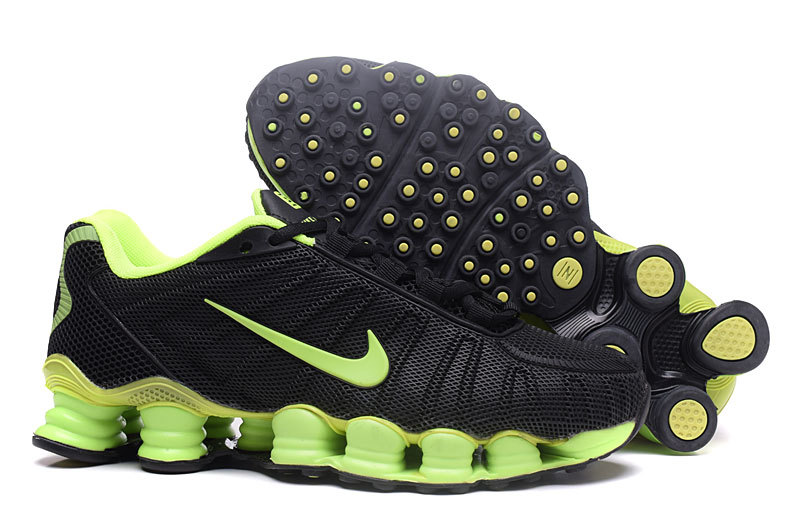 New Nike Shox TLX Plastic Surface Black Fluorscent Green Shoes