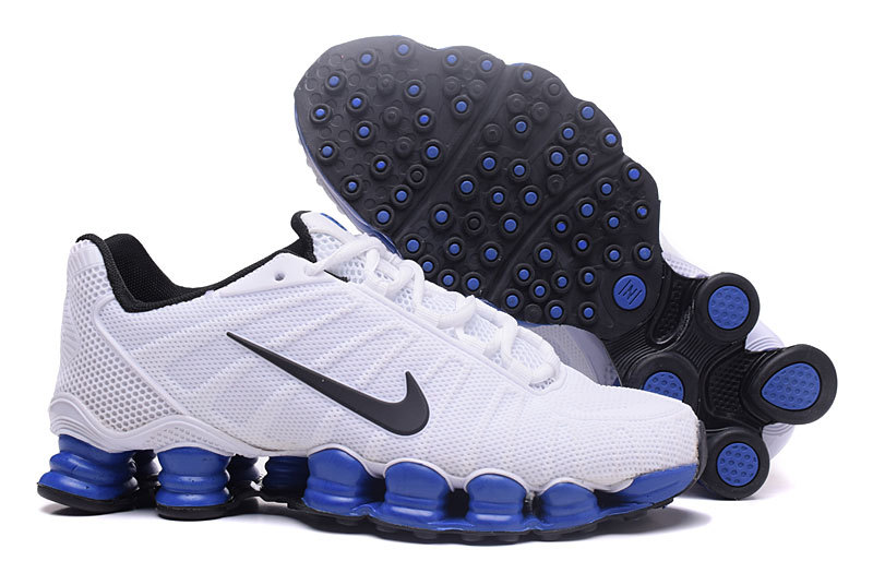 New Nike Shox TLX Plastic Surface White Blue Black Shoes - Click Image to Close