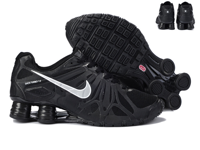 New Nike Shox Turbo+13 Shoes All Black White