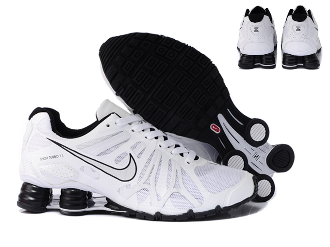 New Nike Shox Turbo+13 Shoes All Whhite Black